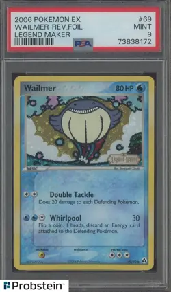 2006 Pokemon Ex Legend Maker #69 Wailmer - Reverse Foil PSA 9 MINT - Image 1
