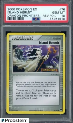 2006 Pokemon Ex Dragon Frontiers #76 Island Hermit Reverse Foil PSA 10 GEM MINT - Image 1