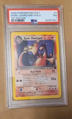 Pokemon Dark Charizard Team Rocket 1st Edition Holo Rare #4 PSA 7 - Image 1