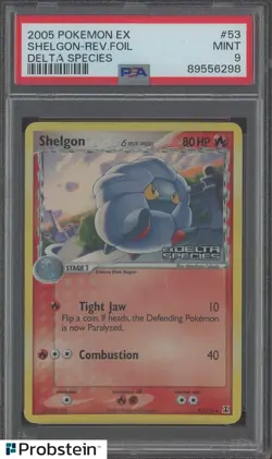 2005 Pokemon Ex Delta Species #53 Shelgon Reverse Foil PSA 9 MINT - Image 1