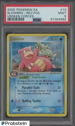 #1 2005 Pokemon Ex Unseen Forces #13 Slowbro - Reverse Foil PSA 9 MINT - Image 1