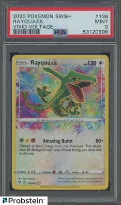 2020 Pokemon SWSH Vivid Voltage #138 Rayquaza PSA 9 MINT - Image 1