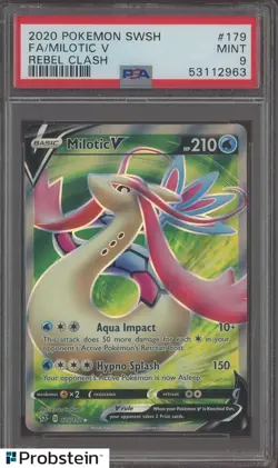 2020 Pokemon SWSH Rebel Clash #179 FA Milotic V PSA 9 MINT - Image 1