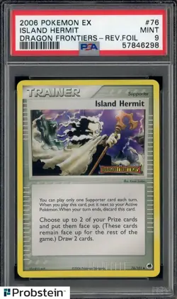 2006 Pokemon Ex Dragon Frontiers #76 Island Hermit Reverse Foil PSA 9 MINT - Image 1