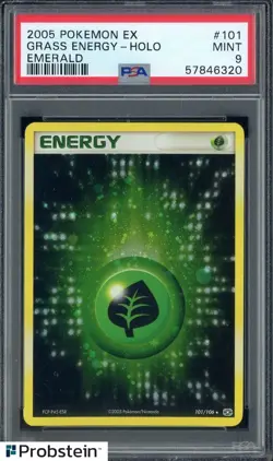 2005 Pokemon Ex Emerald #101 Grass Energy - Holo PSA 9 MINT - Image 1