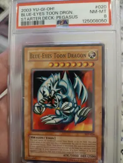 2003 Yu-Gi-Oh Blue Eyes Toon Dragon SDP-020 PSA 8 NM-MT - Image 1