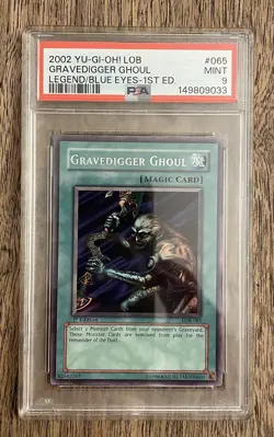 Yu-gi-oh! RARE Gravedigger Ghoul LOB-065 First Edition PSA Mint 9 - Image 1