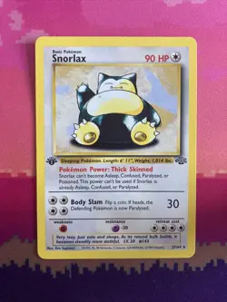Pokemon Card Snorlax Jungle 1st Edition Rare 27/64 Near Mint - Image 1