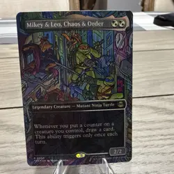 MTG TMT - Mikey & Leo, Chaos & Order (Borderless Foil) 0200 - Rare - Image 1