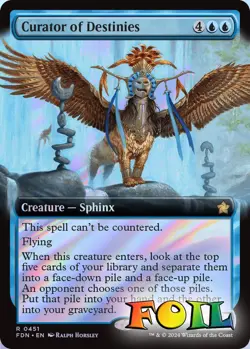 Curator of Destinies Extended Art 0451 MTG Foundations Rare NP Foil - Image 1