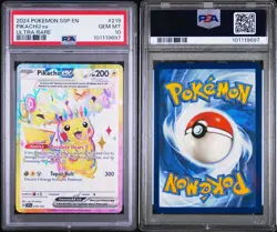 Pokemon Card PSA 10 Gem Mint Pikachu EX Surging Sparks 2024 Holo 219/191 - Image 3