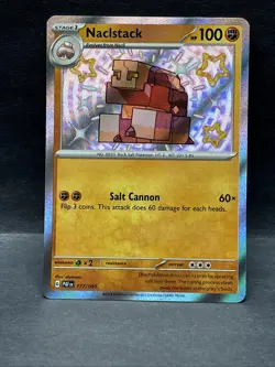 Pokemon TCG Naclstack Paldean Fates Holo Card 177/091 Shiny Rare - Image 1