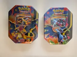 Pokemon TCG Mega Charizard X & Mega Charizard Y Tin Set - Factory Sealed - Image 1