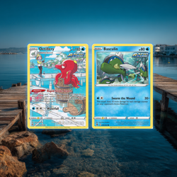 🌊 Octillery & Basculin | Water Pokemon Cards NM | Connected Art Story Set - Image 1