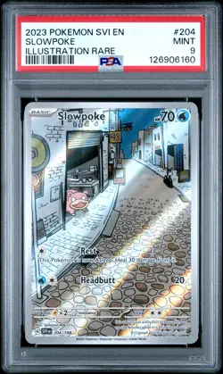 2023 POKEMON SVI EN-SCARLET & VIOLET ILLUSTRATION RARE #204 SLOWPOKE PSA 9 - Image 1