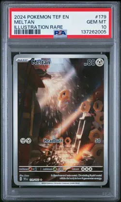 2024 POKEMON TEF EN-TEMPORAL FORCES ILLUSTRATION RARE #179 MELTAN PSA 10 - Image 1