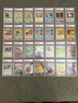 Pokemon PSA Graded 28 Card Lot Vintage Modern Rare Holo Fossil Base 1996-2025 - Image 1