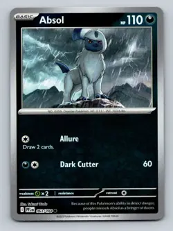Absol 063/094 Common Phantasmal Flames Pokemon Reverse Holo LP - Image 1