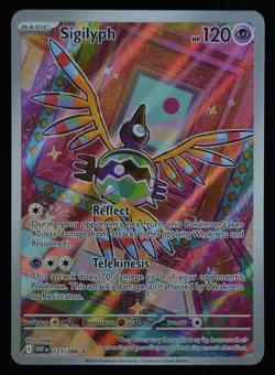 Pokemon Sigilyph 121/086 Sv: White Flare Illustration Rare Full Art Holo- NM - Image 1
