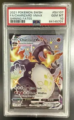 Pokemon TCG Charizard Vmax SV107/SV122 Shining Fates PSA 10 - Image 1