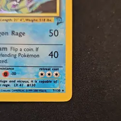 Pokemon WotC Gyarados 7/130 Base Set 2 Holo Rare English 2000 100 HP Arita - Image 4