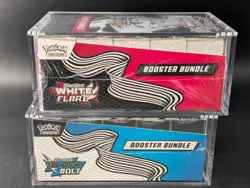 2x Pokemon SV10.5 Black Bolt White Flare Sealed Booster Bundle Display W/Acrylic - Image 4