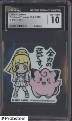 2025 Pokemon Trainers Pt.1 B-Side Label Lillie & Clefairy CGC 10 GEM MINT - Image 1