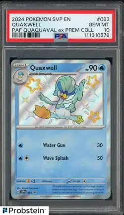 2024 Pokemon SVP EN PAF Quaquaval ex Premium Collection #083 Quaxwell PSA 10 #1 - Image 1