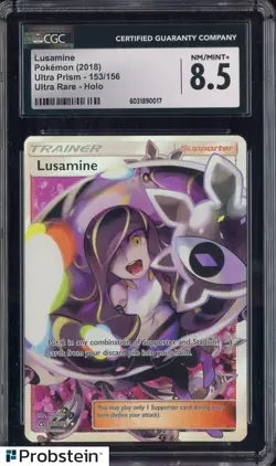 2018 Pokemon Ultra Prims Ultra Rare #153 Lusamine CGC 8.5 NM-MT+ - Image 1