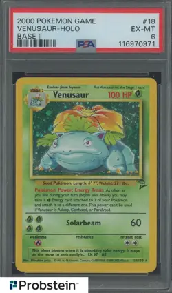 2000 Pokemon Game Base II #18 Venusaur Holo PSA 6 EX-MT - Image 1