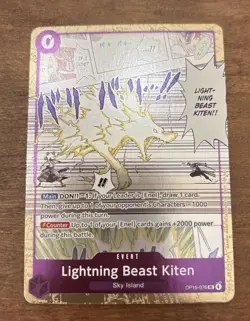 Lightning Beast Kiten OP15-076 Normal Adventure on Kami's Island One Piece NM🔥 - Image 1