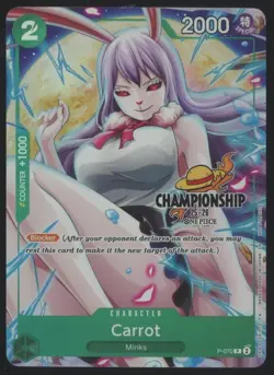 One Piece TCG Carrot P-070 CS CHAMPIONSHIP FINALIST TEXTURED PACK PROMO - Image 1