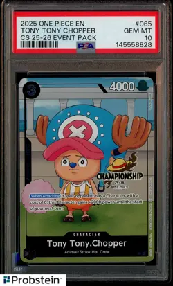 2025 One Piece EN CS 25-26 Event Pack #065 Tony Tony Chopper PSA 10 GEM MINT - Image 1
