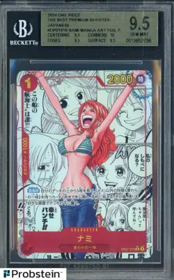 2024 One Piece Japanese OP01016 Nami Manga Art Foil Rare Premium Booster BGS 9.5 - Image 1
