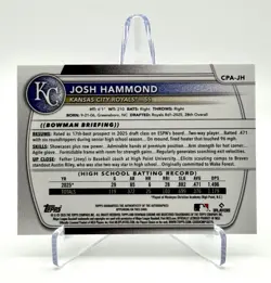 2025 Bowman Draft Josh Hammond 1st Bowman Auto Royals - Image 2