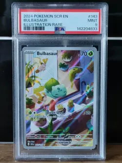 PSA 9 Bulbasaur 143/142 Stellar Crown Illustration Rare Holo Pokemon TCG MINT - Image 1