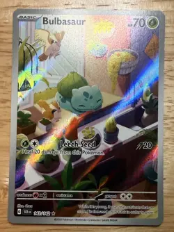 Pokemon TCG Bulbasaur Holo Card Illustration Stellar Crown Rare 143/142 - Image 1