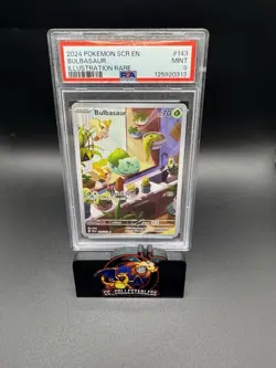 Pokemon TCG Bulbasaur Holo Card Illustration Stellar Crown Rare 143/142 PSA 9 - Image 1