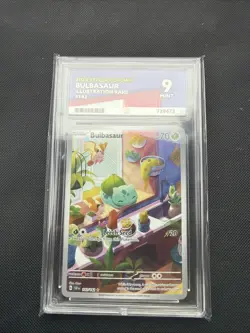 Pokemon TCG Bulbasaur Holo Card Stellar Crown Rare, Illustration, 143/142, Ace 9 - Image 1