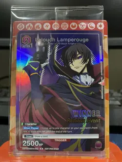 Union Arena Lelouch Lamperouge Release Event Winner Promo Code Geass Volume 1 - Image 1