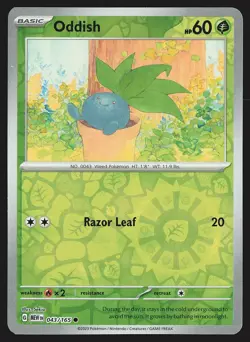 SV: Scarlet & Violet 151 Oddish #043/165 Reverse Holo Pokemon Card - Image 1