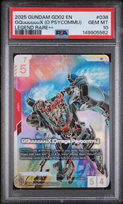 Gundam Card Game GQuuuuuuX (Omega Psycommu) LR++ DUAL IMPACT GD02-038 psa 10 - Image 1