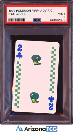 Pokemon 1998 Squirtle 2 Of Clubs Playing Card PiPiPi Adventure PSA 9 - Image 1