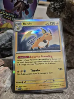 pokemon Cards Raichu Holo 1pcs+1pcs Sleeve 2024#019/091 - Image 1