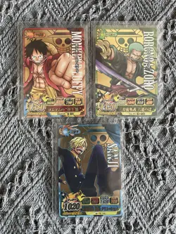 2011 One Piece Card Onepy Berry Match IC Promo Gold Luffy Zoro Sanji IC-S01 PR - Image 1