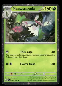 Meowscarada 015/198 NM Rare Holofoil Miscellaneous Cards & Products Pokemon TCG - Image 1