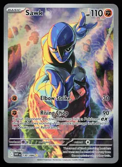 Sawk 130/086 Holo Illustration Rare White Flare Pokemon Card - Image 1