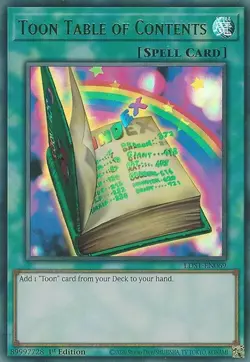 Yugioh! LP Toon Table of Contents (Green) - LDS1-EN069 - Ultra Rare - 1st Editio - Image 1