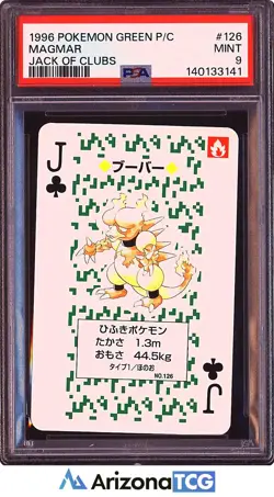 Pokemon 1996 Magmar 126 Jack Of Clubs Green Playing Cards Japanese PSA 9 - Image 1