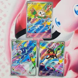 Rowlett 043 + Litten 044 + Popplio 045 - First Partner Pokemon Cards #L447 - Image 1